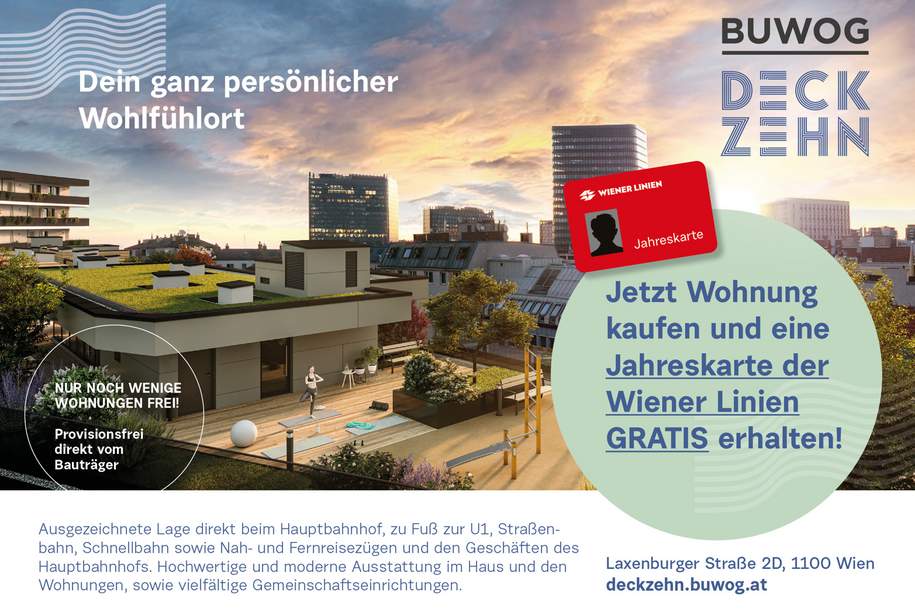 Neubau-Erstbezug - 2 Zimmer bei U1 Hauptbahnhof Wien. Mit gratis Jahreskarte der Wiener Linien!, Wohnung-kauf, 333.000,€, 1100 Wien 10., Favoriten