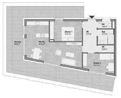 ANLEGER - Top 15 A - Leben in Geidorf - 71m² Wfl mit 60m² Terrasse SW - Provisionsfrei !!