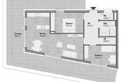 ANLEGER - Top 15 A - Leben in Geidorf - 71m² Wfl mit 60m² Terrasse SW - Provisionsfrei !!, Wohnung-kauf, 422.851,€, 8010 Graz(Stadt)