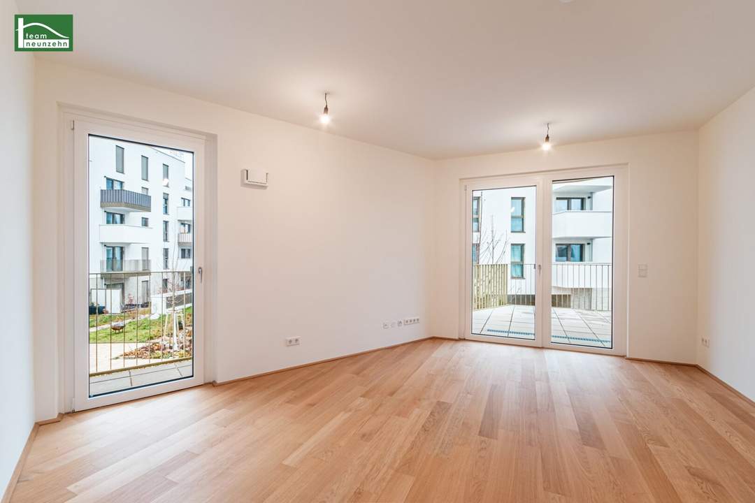 Ihre 2.Zimmer in begehrter Grünruhelage im "Hirschfeld - naturnah wohnen" - Provisionsfreier Erstbezug mit Geothermie uvm.