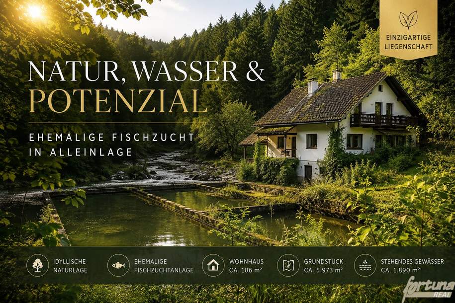 Natur, Wasser & Potenzial – Ehemalige FISCHZUCHT in ruhiger Alleinlage, Haus-kauf, 362.000,€, 3681 Melk