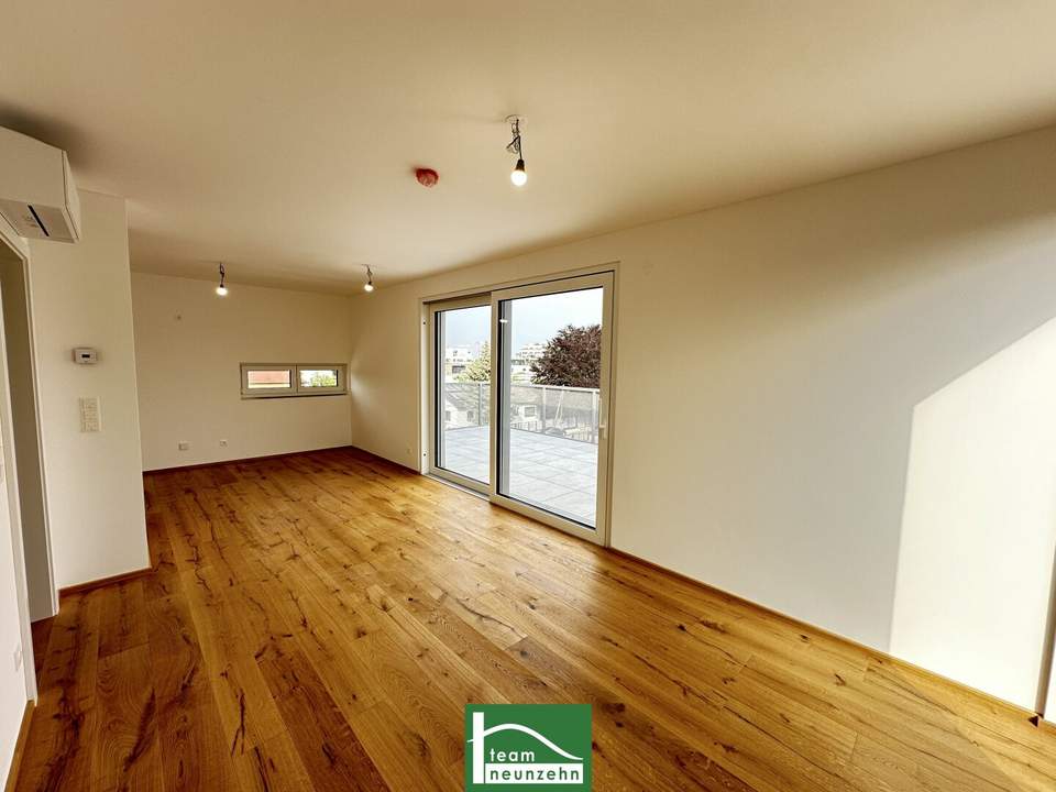 Gotthelf Living - Klimatisierte Erstbezugs-Dachgeschosswohnung nahe U2 Aspernstraße mit großer Terrasse und Schrankraum - PROVISIONSFREI! Lift bis in die Wohnung!