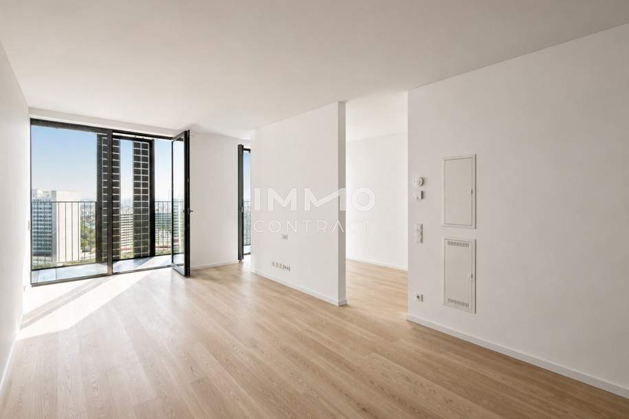Smart Living: 34. Etage DC2 Tower - U1 Donauinsel ERSTBEZUG, Wohnung-miete, 1.100,00,€, 1220 Wien 22., Donaustadt