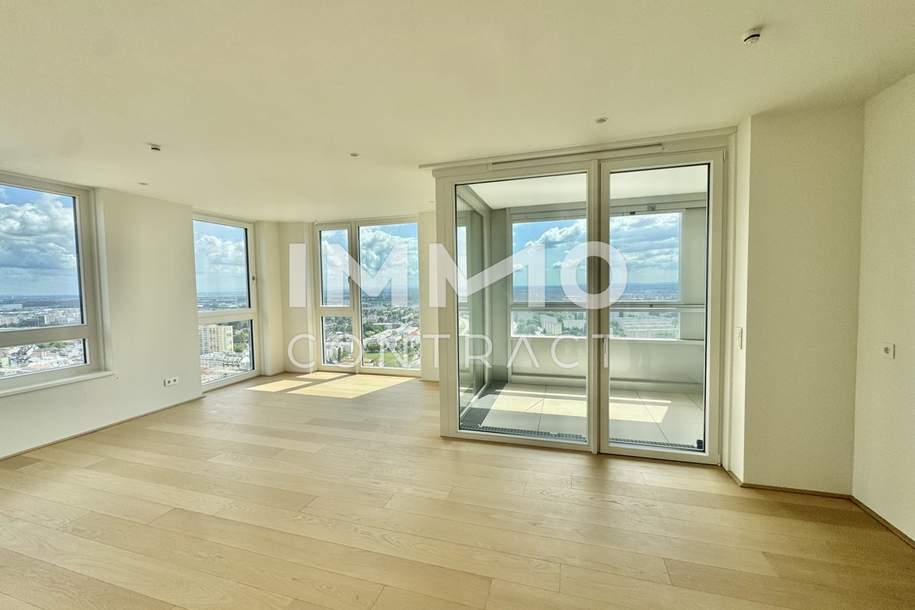 Exklusives Wohnen mit Weitblick! Pool am Dach, Fitness und Sauna inklusive! 3 Zimmer Erstbezug!, Wohnung-kauf, 789.000,€, 1220 Wien 22., Donaustadt