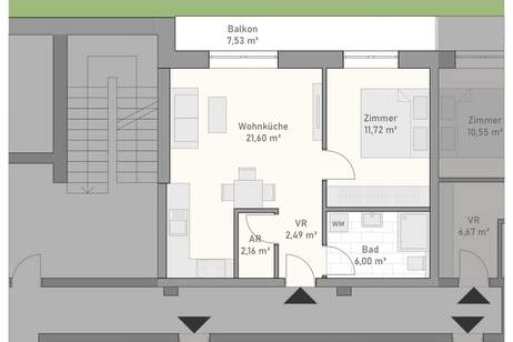 Wohnen im grünen mit Bergblick H1, Wohnung-kauf, 176.000,€, 5152 Salzburg-Umgebung