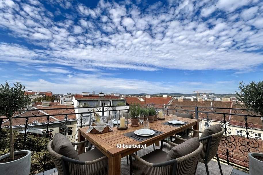 Exklusive 150-m²-Dachgeschosswohnung auf zwei Ebenen mit Terrassen und spektakulärem Stadtblick – Wien-Währing, 18. Bezirk, Wohnung-kauf, 1.550.000,€, 1180 Wien 18., Währing