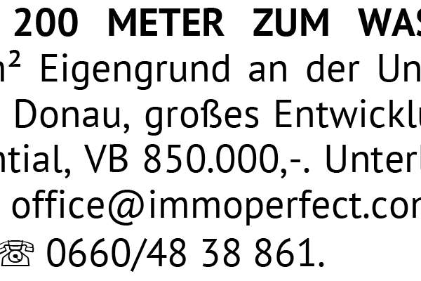 NUR 200 METER ZUM WASSER,, Grund und Boden-kauf, 850.000,€, 1220 Wien 22., Donaustadt
