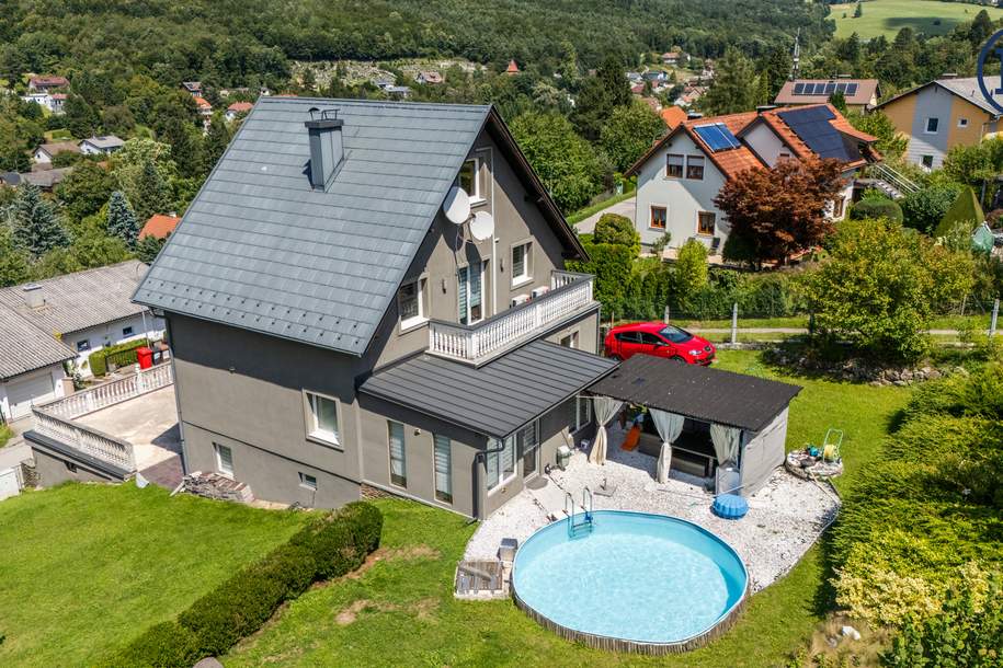 Vielseitiges Wohnhaus mit Garten, Pool & Ausblick – Ruhelage in Eichgraben, Haus-kauf, 550.000,€, 3032 Sankt Pölten(Land)