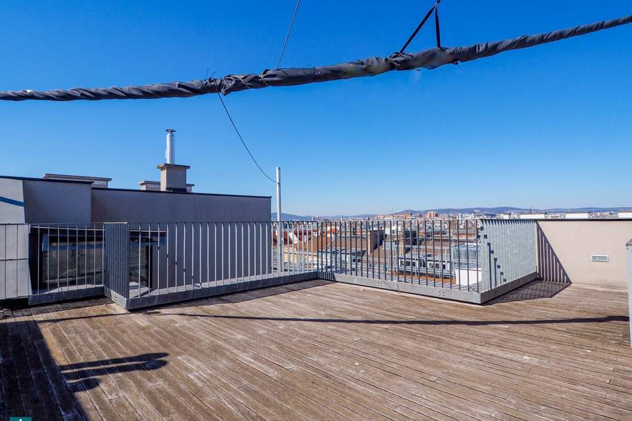 Urbaner Wohntraum mit Weitblick – Stilvolle 3-Zimmer-DG-Wohnung mit großer Dachterrasse, Wohnung-miete, 2.200,00,€, 1050 Wien 5., Margareten