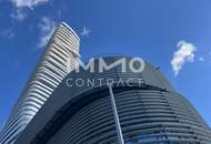 Möbliertes Apartment im 42. Stock mit Weitblick auf die Donau! Pool, Spa und Fitness inklusive!