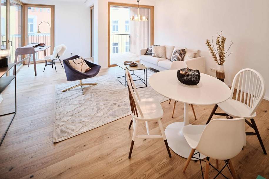 Apollogasse: Elegantes Wohnen mit Miele-Küche & sonniger Süd-Loggia, Wohnung-miete, 1.949,00,€, 1070 Wien 7., Neubau