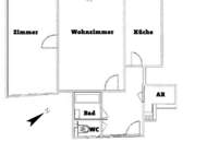 Gut geschnittene 2 Zimmer Wohnung | Loggia ca.12 m² | Erdgeschoss