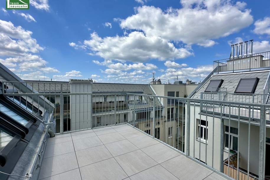 Moderne 2-Zimmer Dachgeschosswohnung mit Klimaanlage, Einbauküche und Terrasse - ab 15.04. beziehbar!, Wohnung-miete, 1.333,63,€, 1150 Wien 15., Rudolfsheim-Fünfhaus