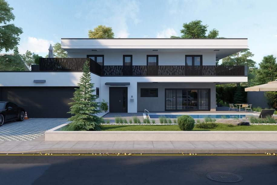 Neugebautes Luxushaus, Ziegelmassiv mit Fernsicht, Pool, Doppelgarage- ÜBERGABE 1.7. 2026 möglich, Haus-kauf, 4175 Urfahr-Umgebung