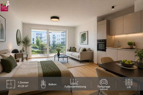PROVISIONSFREIER NEUBAUERSTBEZUG | STILVOLLES CITY-APARTMENT IN GRÜNER LAGE DER DONAUSTADT++ Grundbuchgebühren-Befreiung !!, Wohnung-kauf, 225.000,€, 1220 Wien 22., Donaustadt