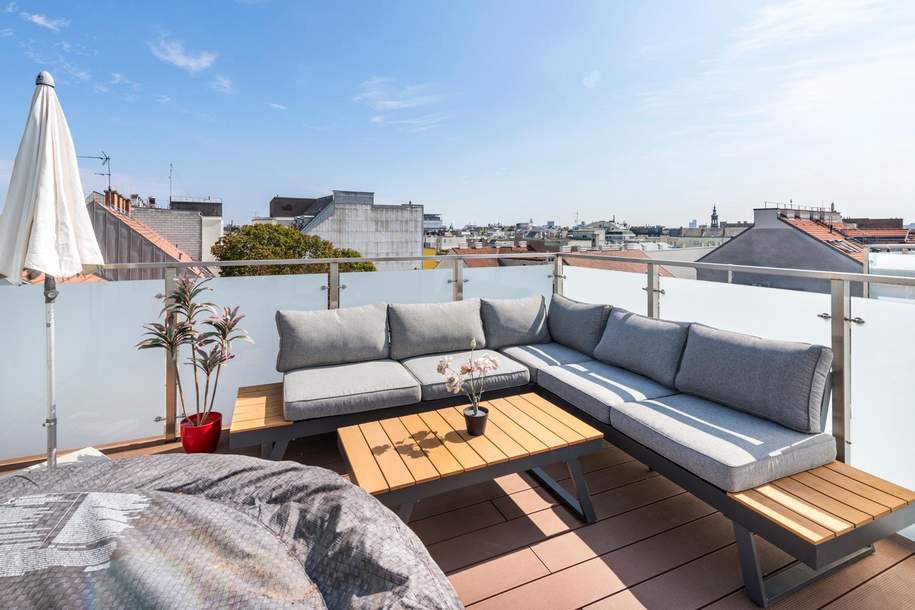 Wohnen über den Dächern Wiens – Maisonette-Highlight mit 3 Aussenflächen mitten im 7. Bezirk!, Wohnung-kauf, 1.300.000,€, 1070 Wien 7., Neubau