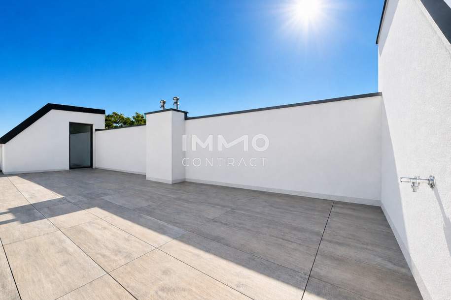 Neubau-Townhouse auf 3 Ebenen – Garten, Balkon &amp; 28 m² Dachterrasse mit Weitblick, Haus-kauf, 479.000,€, 1220 Wien 22., Donaustadt