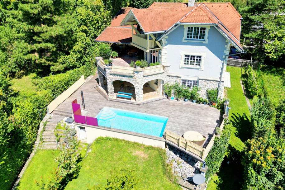 RIESIGER POOLBEREICH MIT AUSBLICK ÜBER GRAZ! Exklusives Einfamilienhaus in Eggenberg mit Pool, XXL-Terrasse &amp; Traumgarten – Ihre private Oase in Graz!, Haus-kauf, 1.149.000,€, 8020 Graz(Stadt)