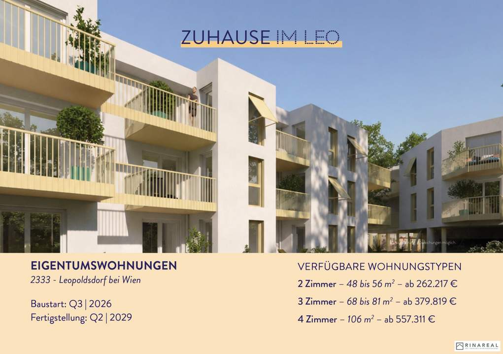 Zuhause IM LEO | Exklusive 2 Zimmer Balkonwohnung | 2.OG | Tiefgarage im Gebäude | Hauptstraße | Sommer 2029 - Top 31