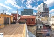 Stilvolle Dachgeschoss-Maisonette mit ca. 37 m² Terrasse, Klimaanlage &amp; Altbaucharme bei Wien Mitte