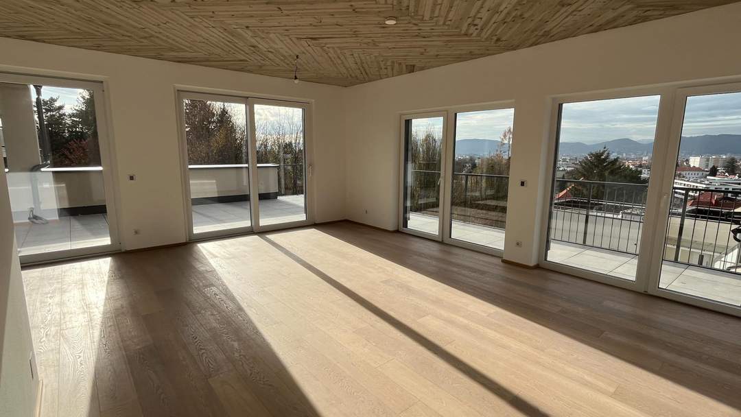 Erstbezug! stylische Penthouse Wohnung mit großer Terrasse und sensationellen Stadtblick in Waltendorf!