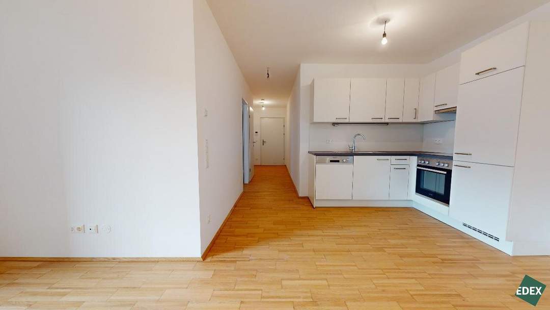 Ruhelage: Moderne 2-Zimmer-Wohnung mit Terrasse nahe Donau