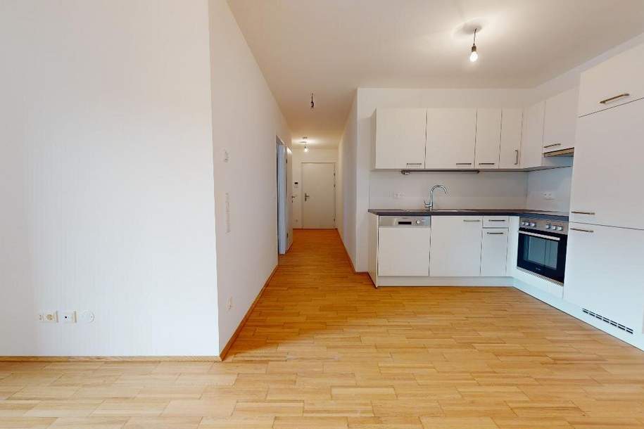 Ruhelage: Moderne 2-Zimmer-Wohnung mit Terrasse nahe Donau, Wohnung-miete, 1.039,00,€, 1200 Wien 20., Brigittenau