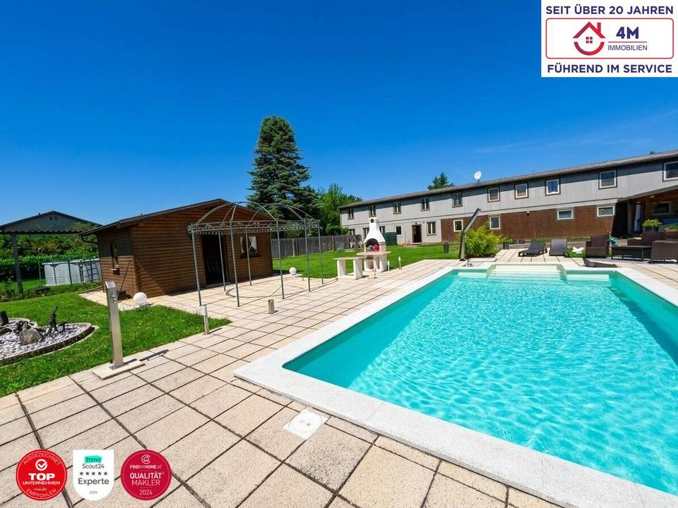 Luxus trifft Potenzial – 20-Zimmer-Mehrfamilienhaus mit Pool, Garten, Garage, Werkstatt & Hebebühne