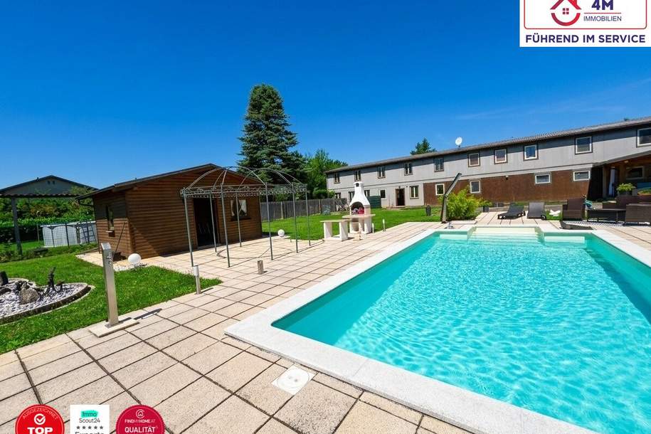 Luxus trifft Potenzial – 20-Zimmer-Mehrfamilienhaus mit Pool, Garten, Garage, Werkstatt & Hebebühne, Haus-kauf, 1.399.000,€, 2231 Gänserndorf