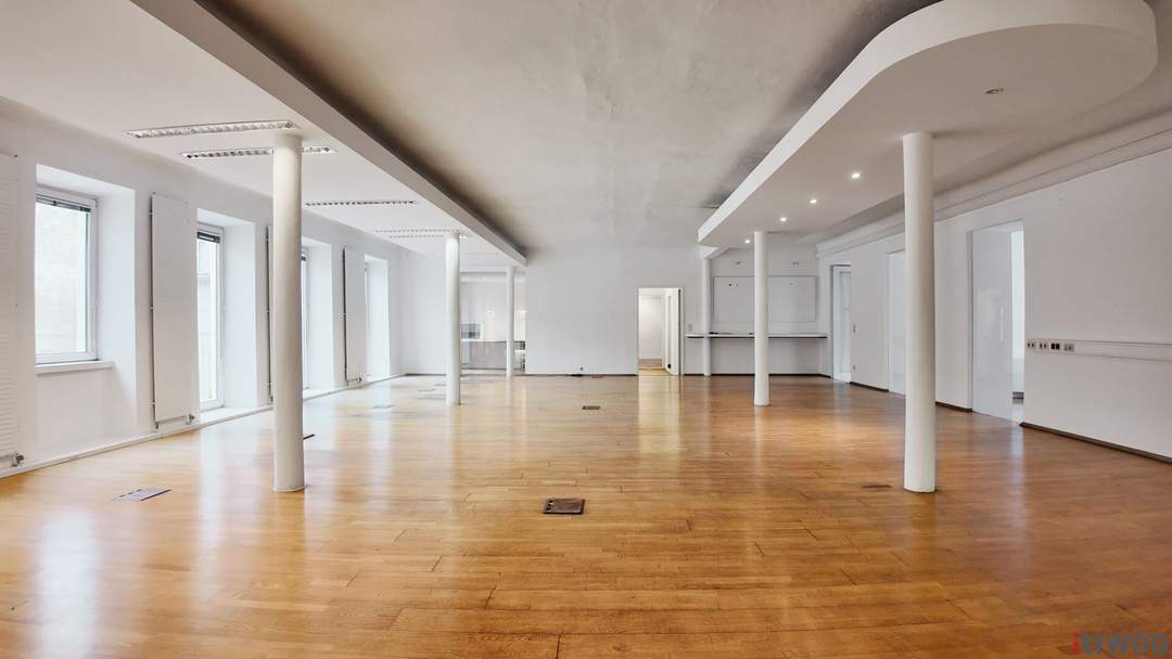 367m² Büro für Kreative | Hofruhelage direkt am Naschmarkt | 28m² Terrasse | 135m² frei einteilbarer Raum | unbefristete Option