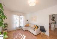 Helle, klimatisierte und möblierte Stadtwohnung: 2 Zimmer + Küche + Balkon (Abendsonne!) nahe U1 ab 1.8.26