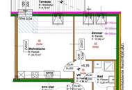 Schöne 2-Zimmer-Wohnung mit 14 m² Terrasse