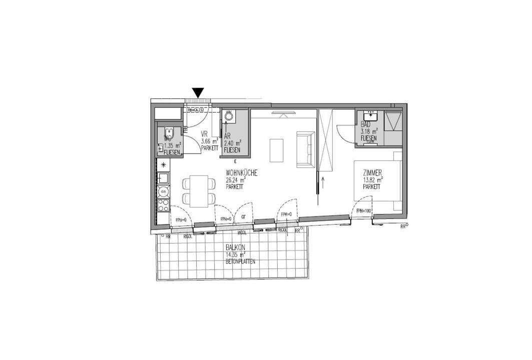 Erstbezug ab April! Stilvolle 2-Zimmer-Balkonwohnung in Nussdorf zu vermieten!