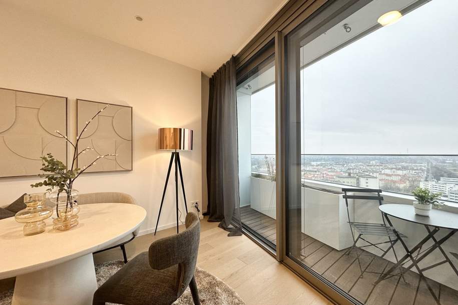 NEU! Möbliert DANUBEFLATS - Doorman, Gym, Pool, div. Lounges UND den schönsten Ausblick auf Stephansdom, Prater & Neue Donau, Wohnung-miete, 1.798,99,€, 1220 Wien 22., Donaustadt