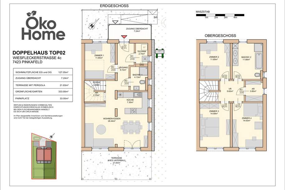 Erstbezug! Doppelhauhälfte mit 5 Zimmern und grandiosem Garten zu verkaufen!, Haus-kauf, 424.000,€, 7423 Oberwart