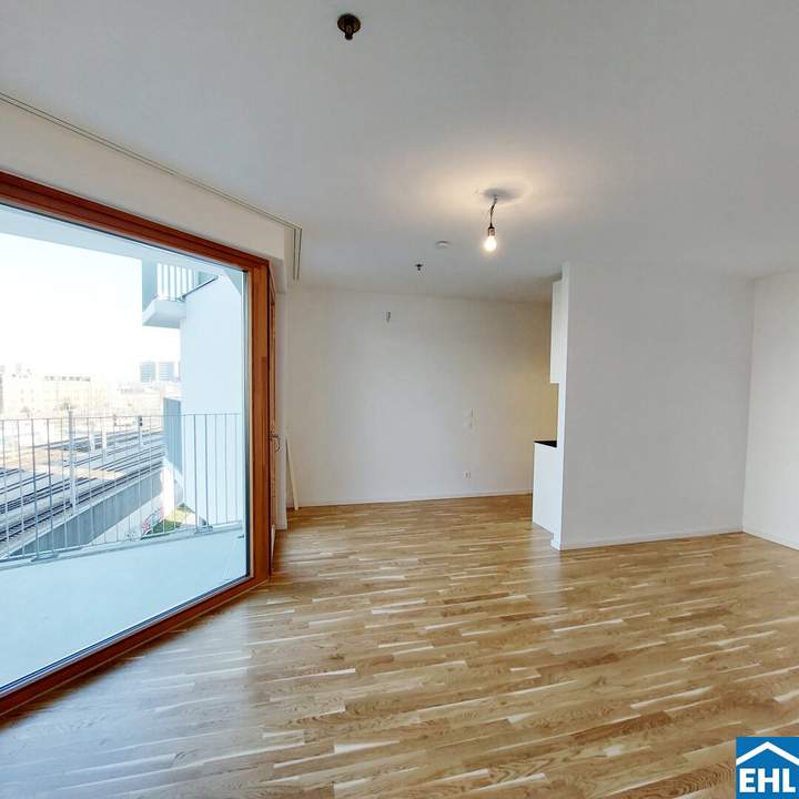 Sonnwendviertel: 1-Zimmer-Wohnung mit Balkon im 10. OG – Fitnessraum, Co-Working & Rooftop-Terrasse inklusive!
