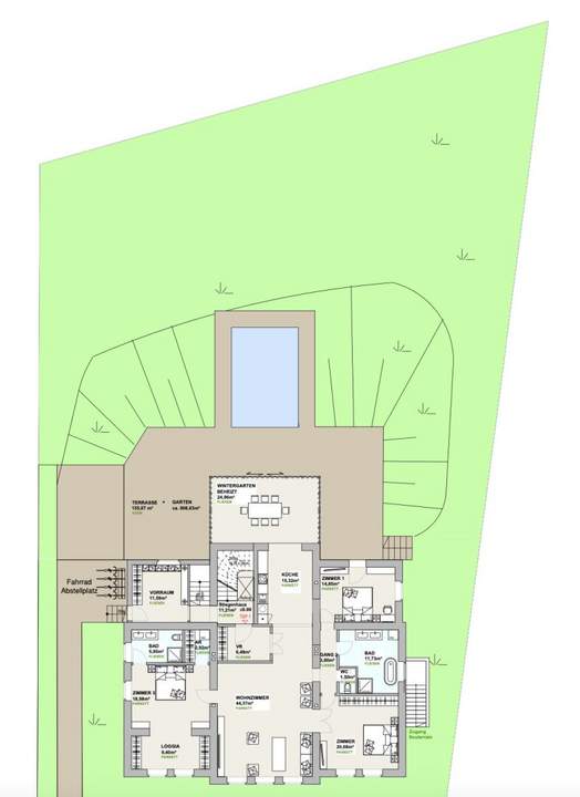 Mitten im Grünen & im Villenviertel: exklusive Gartenwohnung mit ca. 930 m² Außenfläche, beheiztem Wintergarten, Pool, Luftwärmepumpe u.v.m.!
