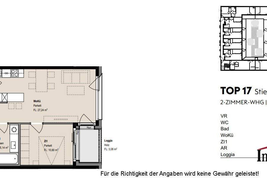 TOPLAGE und ERSTBEZUG: Straßenseitige, moderne 2-Zimmerwohnung mit Loggia! Besichtigung ab Februar 2025 möglich!, Wohnung-miete, 1.499,00,€, 1070 Wien 7., Neubau