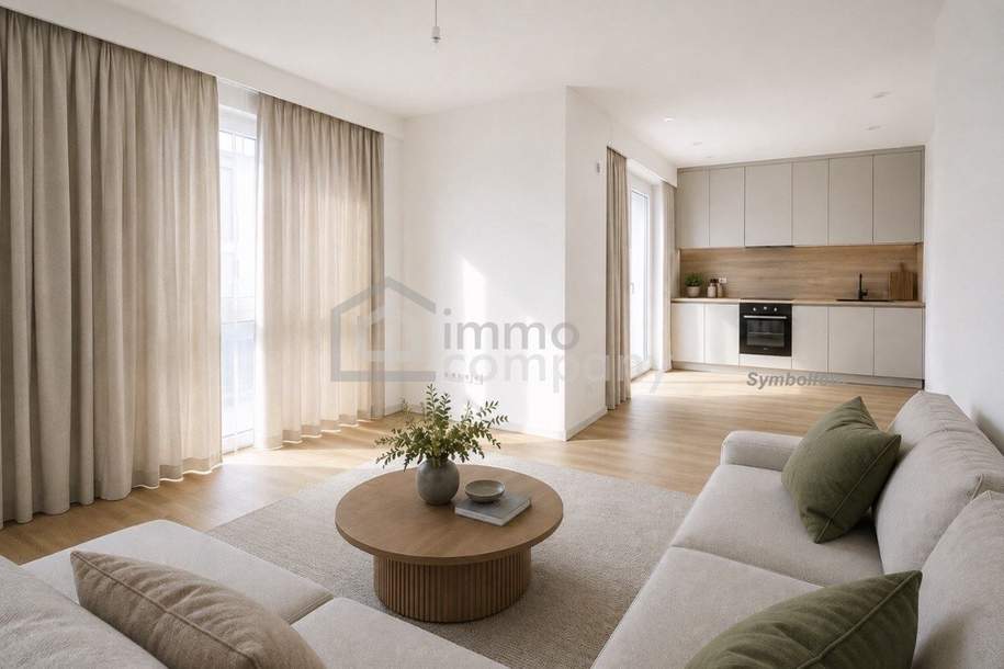 ERSTBEZUG AM MÜHLWASSER | 3 ZIMMER | BALKON | U2-NÄHE | GARAGE OPTIONAL, Wohnung-kauf, 357.700,€, 1220 Wien 22., Donaustadt