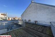 Hofruhelage und Dachterrasse in der Neubaugasse