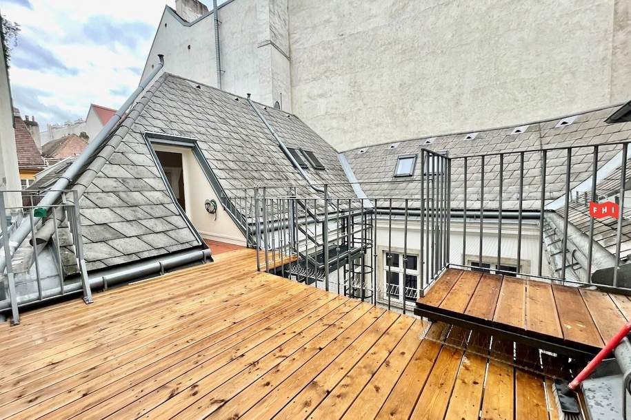 Charmante 135m² Dachgeschossmiete mit 13m² Terrasse in schöner Ruhelage, Wohnung-miete, 2.279,00,€, 1010 Wien 1., Innere Stadt