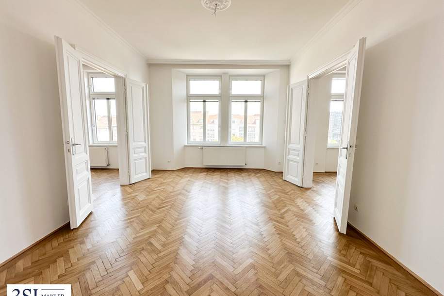 Lichtdurchflutet, renoviert und großzügig geschnitten - Elegante 4-Zimmer-Altbauwohnung mit Weitblick - in Top-Lage des 4. Bezirks beim Wiener Hauptbahnhof, Wohnung-kauf, 750.000,€, 1040 Wien 4., Wieden