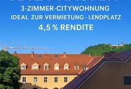 Top-Rendite im Herzen der City – 3 Zimmer mit Schloßbergblick &amp; ca. 4,5 % Ertrag! (Provisionsfrei)