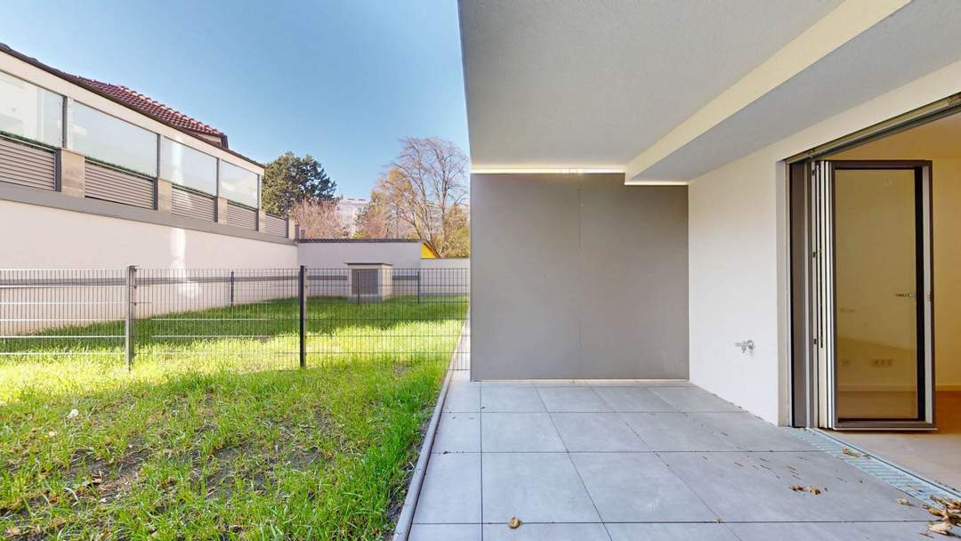 Moderne 1-Zimmer-Gartenwohnung in grüner Oase nahe der Donau! ERSTBEZUG!