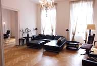Prachtvolle Beletage mit Balkon in Bestlage am Rochusmarkt! Komplett möbliert.