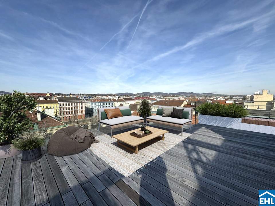 Einzigartige Dachgeschoss-Maisonette mit Weitblick – Wohnen über den Dächern Wiens