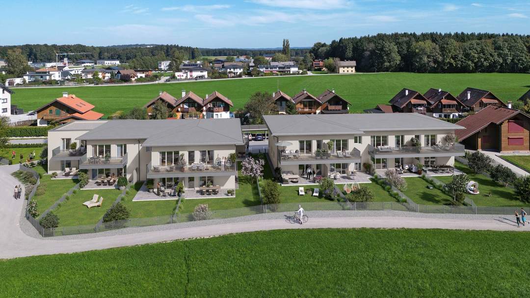 Moderne Gartenwohnung in idyllischer Lage - Erstbezug in Perwang am Grabensee, Oberösterreich - nur 335.500 €!