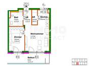 53,20qm geförderte 2ZI- Balkon-Wohnung