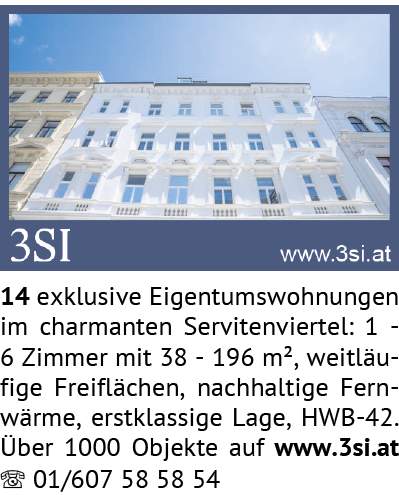 14 exklusive Eigentumswohnungen im charmanten Servitenviertel: 1 - 6 Zimmer mit 38 - 196 m², we