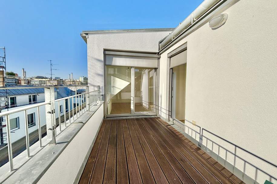 Charmante 2-Zimmer-Dachgeschosswohnung mit Süd-Terrasse und Kühlung nähe Arenbergpark, Wohnung-miete, 1.345,00,€, 1030 Wien 3., Landstraße